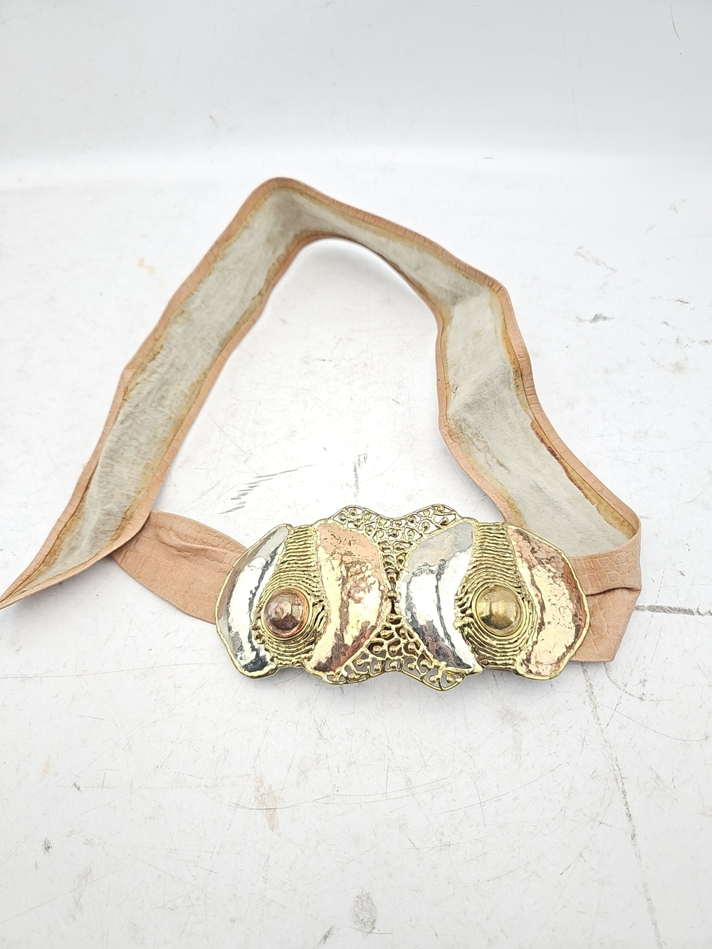 Artisanal Mexican Mixed Metal Buckle Belt